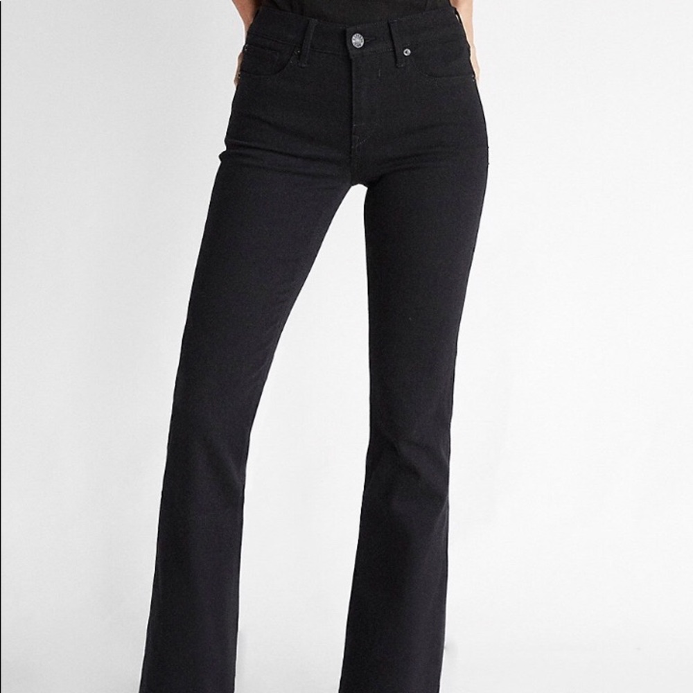 Express black bootcut jeans